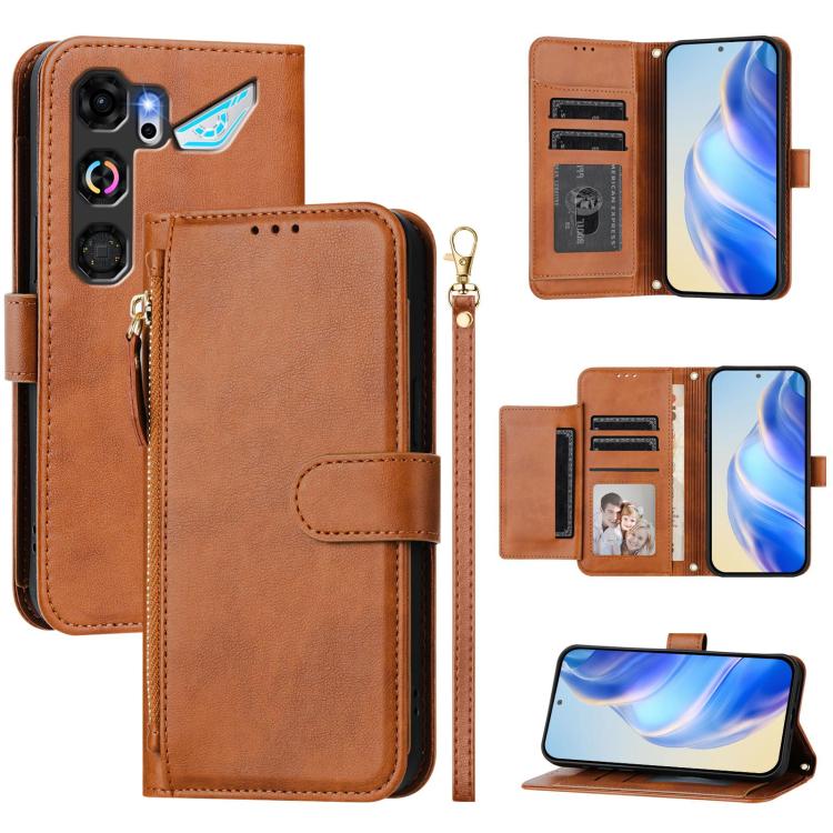 Multi-Card Slots Zipper Wallet Leather Phone Case, For ZTE nubia Neo 5 5G, For ZTE nubia Neo 5 GT 5G, For ZTE Nubia P7 Pro 5G / Optus X Value 5G, For ZTE Nubia P9 Pro 5G / Optus X Pro 2 5G, For ZTE nubia RedMagic 11 Air                                 ...