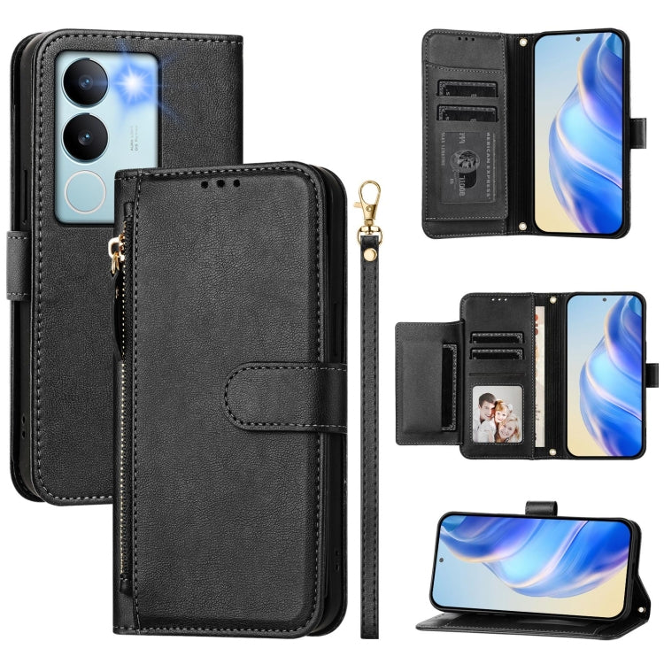 Multi-Card Slots Zipper Wallet Leather Phone Case, For vivo V29 5G / V29 Pro Global, For vivo Y17s Global, For vivo Y02a 4G / Y02 4G / Y11 2023 / Y02T, For vivo Y78+ 5G / Y78 5G Global, For vivo Y56 5G / Y16 4G / Y02s 4G Global, For vivo Y100 5G Global...