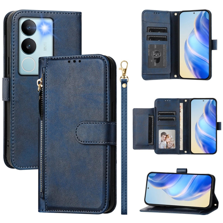 Multi-Card Slots Zipper Wallet Leather Phone Case, For vivo V29 5G / V29 Pro Global, For vivo Y17s Global, For vivo Y02a 4G / Y02 4G / Y11 2023 / Y02T, For vivo Y78+ 5G / Y78 5G Global, For vivo Y56 5G / Y16 4G / Y02s 4G Global, For vivo Y100 5G Global...