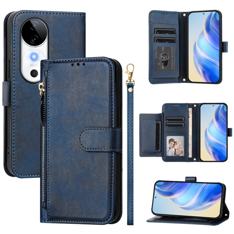 Multi-Card Slots Zipper Wallet Leather Phone Case, For vivo V40e 5G India / iQOO Z9s 5G, For vivo Y300 Pro, For vivo iQOO Z9s Pro 5G / T3 Pro 5G India, For vivo V40 Lite 5G / V30e 5G Global, For vivo S19 Pro, For vivo S19, For vivo Y28 4G              ...