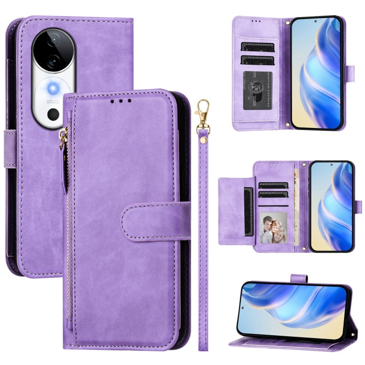 Multi-Card Slots Zipper Wallet Leather Phone Case, For vivo V40e 5G India / iQOO Z9s 5G, For vivo Y300 Pro, For vivo iQOO Z9s Pro 5G / T3 Pro 5G India, For vivo V40 Lite 5G / V30e 5G Global, For vivo S19 Pro, For vivo S19, For vivo Y28 4G              ...