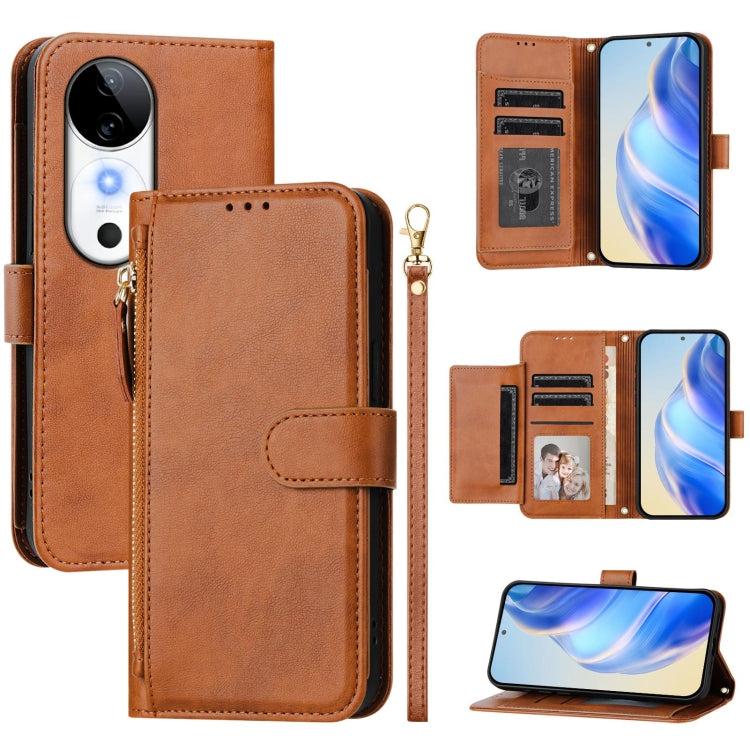 Multi-Card Slots Zipper Wallet Leather Phone Case, For vivo V40e 5G India / iQOO Z9s 5G, For vivo Y300 Pro, For vivo iQOO Z9s Pro 5G / T3 Pro 5G India, For vivo V40 Lite 5G / V30e 5G Global, For vivo S19 Pro, For vivo S19, For vivo Y28 4G              ...