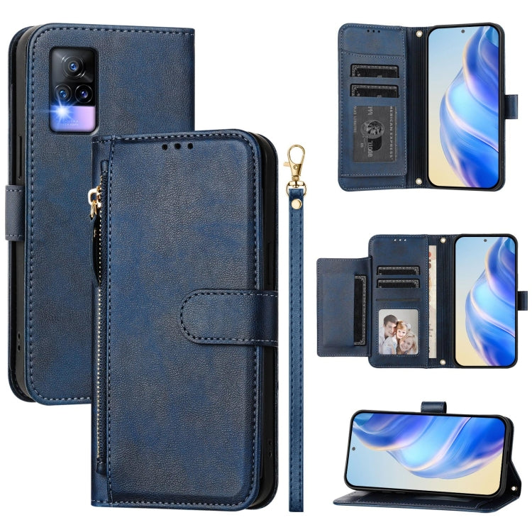 Multi-Card Slots Zipper Wallet Leather Phone Case, For vivo Y35 4G / Y22s 4G / Y22 4G Global, For vivo Y55s 2023 / Y75 5G Global, For vivo Y33s 4G / Y21 2021 / Y21s / Y21T, For vivo Y76 5G, For vivo V20 / Y73 2021, For vivo Y31 4G 2021 India / Y53s 4G ...