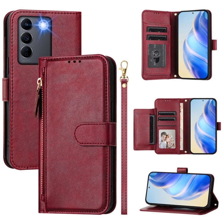 Multi-Card Slots Zipper Wallet Leather Phone Case, For vivo V29 5G / V29 Pro Global, For vivo Y17s Global, For vivo Y02a 4G / Y02 4G / Y11 2023 / Y02T, For vivo Y78+ 5G / Y78 5G Global, For vivo Y56 5G / Y16 4G / Y02s 4G Global, For vivo Y100 5G Global...