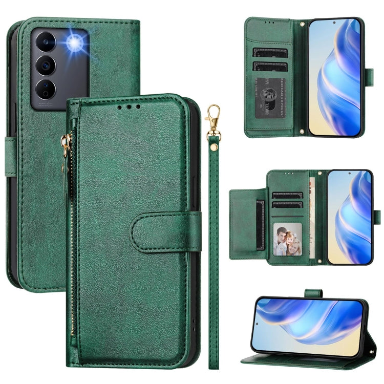Multi-Card Slots Zipper Wallet Leather Phone Case, For vivo V29 5G / V29 Pro Global, For vivo Y17s Global, For vivo Y02a 4G / Y02 4G / Y11 2023 / Y02T, For vivo Y78+ 5G / Y78 5G Global, For vivo Y56 5G / Y16 4G / Y02s 4G Global, For vivo Y100 5G Global...