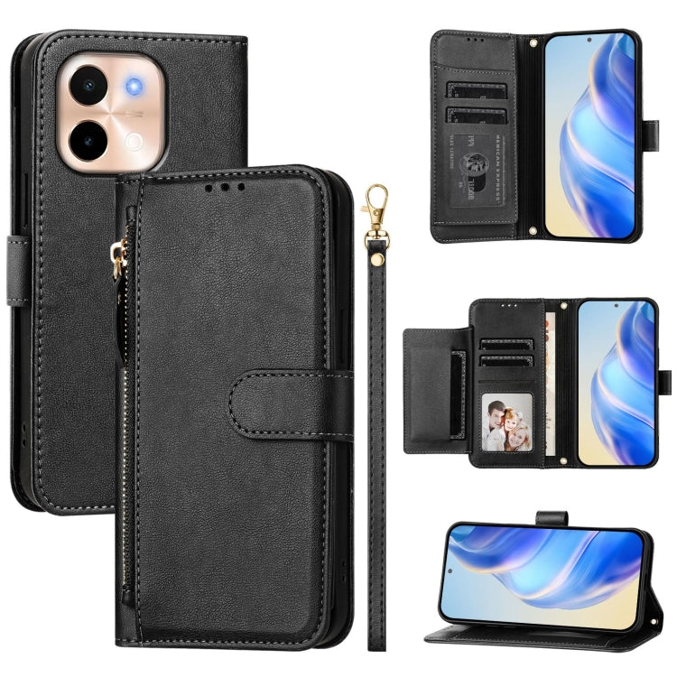 Multi-Card Slots Zipper Wallet Leather Phone Case, For vivo V40e 5G India / iQOO Z9s 5G, For vivo Y300 Pro, For vivo iQOO Z9s Pro 5G / T3 Pro 5G India, For vivo V40 Lite 5G / V30e 5G Global, For vivo S19 Pro, For vivo S19, For vivo Y28 4G              ...