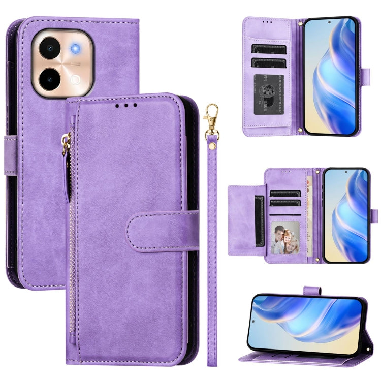 Multi-Card Slots Zipper Wallet Leather Phone Case, For vivo V40e 5G India / iQOO Z9s 5G, For vivo Y300 Pro, For vivo iQOO Z9s Pro 5G / T3 Pro 5G India, For vivo V40 Lite 5G / V30e 5G Global, For vivo S19 Pro, For vivo S19, For vivo Y28 4G              ...