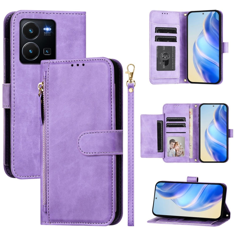 Multi-Card Slots Zipper Wallet Leather Phone Case, For vivo Y35 4G / Y22s 4G / Y22 4G Global, For vivo Y55s 2023 / Y75 5G Global, For vivo Y33s 4G / Y21 2021 / Y21s / Y21T, For vivo Y76 5G, For vivo V20 / Y73 2021, For vivo Y31 4G 2021 India / Y53s 4G ...