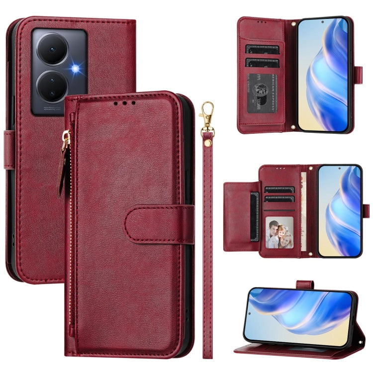 Multi-Card Slots Zipper Wallet Leather Phone Case, For vivo V29 5G / V29 Pro Global, For vivo Y17s Global, For vivo Y02a 4G / Y02 4G / Y11 2023 / Y02T, For vivo Y78+ 5G / Y78 5G Global, For vivo Y56 5G / Y16 4G / Y02s 4G Global, For vivo Y100 5G Global...