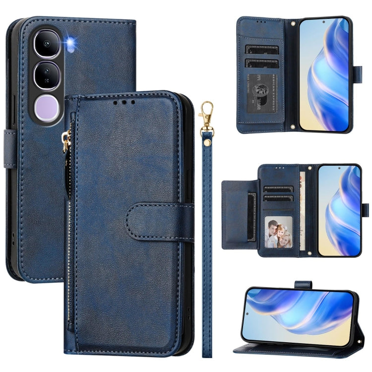 Multi-Card Slots Zipper Wallet Leather Phone Case, For vivo Y39 5G Global, For vivo V50 Lite 5G, For vivo Y29s 5G / Y04 4G Global, For vivo Y29 4G Global, For vivo V50 Global, For vivo S20, For vivo S20 Pro, For vivo V40 Lite 5G IDN