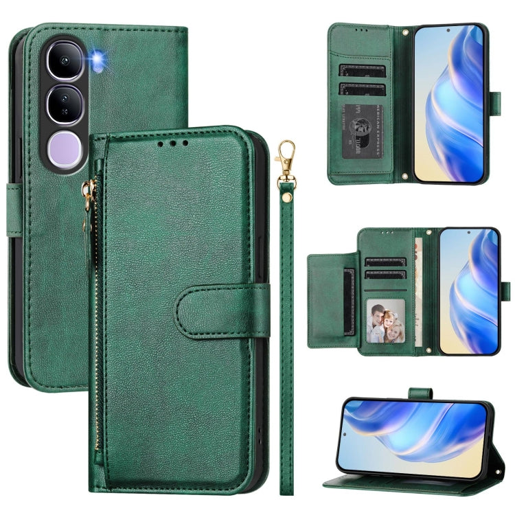 Multi-Card Slots Zipper Wallet Leather Phone Case, For vivo Y39 5G Global, For vivo V50 Lite 5G, For vivo Y29s 5G / Y04 4G Global, For vivo Y29 4G Global, For vivo V50 Global, For vivo S20, For vivo S20 Pro, For vivo V40 Lite 5G IDN