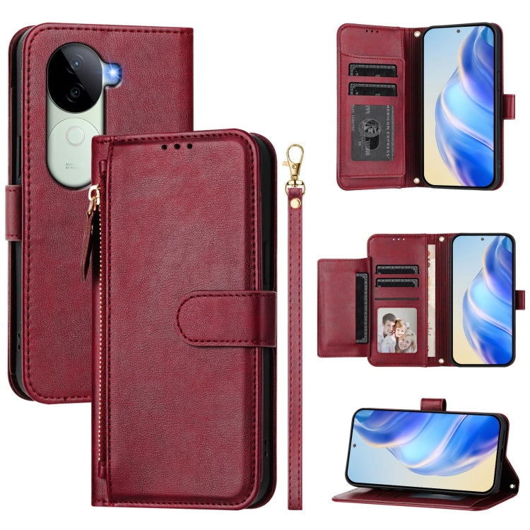Multi-Card Slots Zipper Wallet Leather Phone Case, For vivo V40e 5G India / iQOO Z9s 5G, For vivo Y300 Pro, For vivo iQOO Z9s Pro 5G / T3 Pro 5G India, For vivo V40 Lite 5G / V30e 5G Global, For vivo S19 Pro, For vivo S19, For vivo Y28 4G              ...