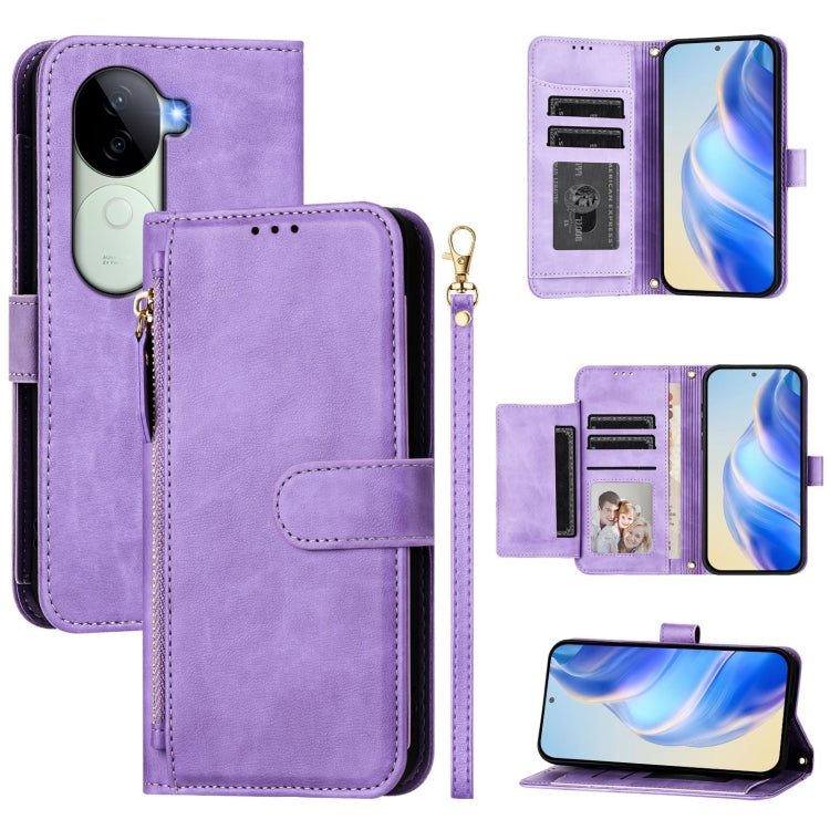 Multi-Card Slots Zipper Wallet Leather Phone Case, For vivo V40e 5G India / iQOO Z9s 5G, For vivo Y300 Pro, For vivo iQOO Z9s Pro 5G / T3 Pro 5G India, For vivo V40 Lite 5G / V30e 5G Global, For vivo S19 Pro, For vivo S19, For vivo Y28 4G              ...