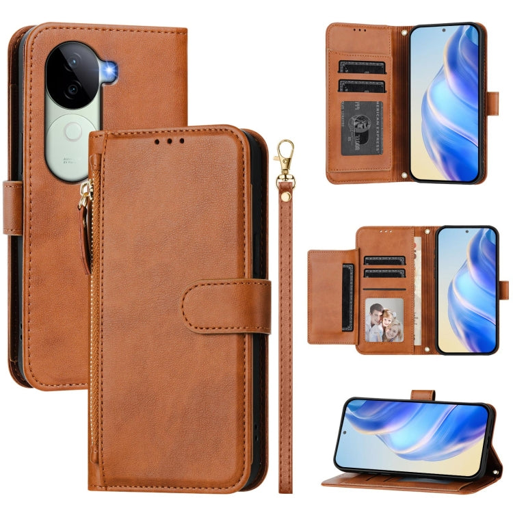 Multi-Card Slots Zipper Wallet Leather Phone Case, For vivo V40e 5G India / iQOO Z9s 5G, For vivo Y300 Pro, For vivo iQOO Z9s Pro 5G / T3 Pro 5G India, For vivo V40 Lite 5G / V30e 5G Global, For vivo S19 Pro, For vivo S19, For vivo Y28 4G              ...