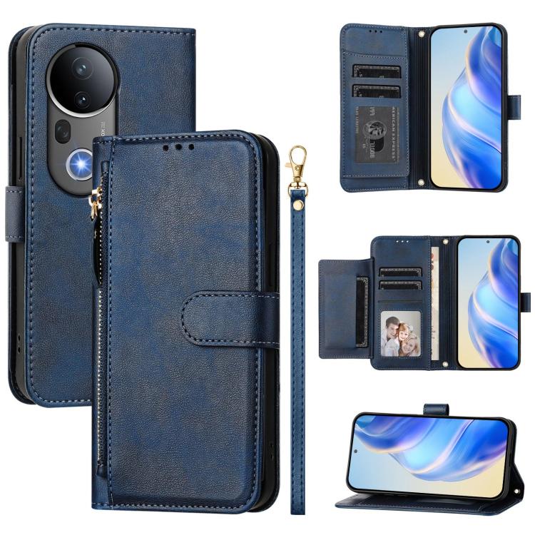 Multi-Card Slots Zipper Wallet Leather Phone Case, For vivo Y39 5G Global, For vivo V50 Lite 5G, For vivo Y29s 5G / Y04 4G Global, For vivo Y29 4G Global, For vivo V50 Global, For vivo S20, For vivo S20 Pro, For vivo V40 Lite 5G IDN
