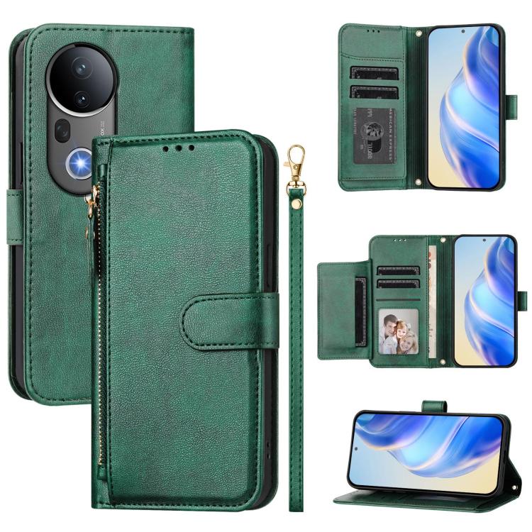 Multi-Card Slots Zipper Wallet Leather Phone Case, For vivo Y39 5G Global, For vivo V50 Lite 5G, For vivo Y29s 5G / Y04 4G Global, For vivo Y29 4G Global, For vivo V50 Global, For vivo S20, For vivo S20 Pro, For vivo V40 Lite 5G IDN