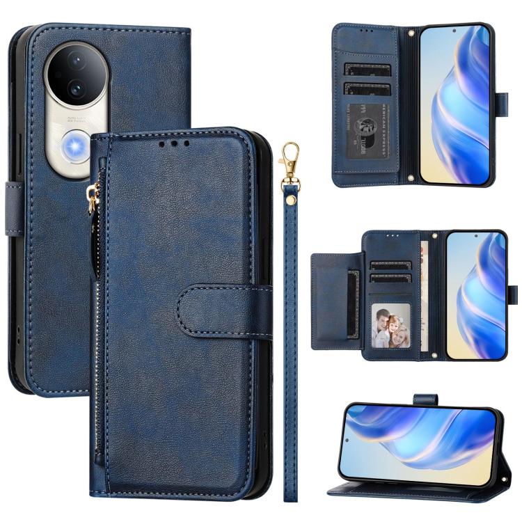 Multi-Card Slots Zipper Wallet Leather Phone Case, For vivo Y39 5G Global, For vivo V50 Lite 5G, For vivo Y29s 5G / Y04 4G Global, For vivo Y29 4G Global, For vivo V50 Global, For vivo S20, For vivo S20 Pro, For vivo V40 Lite 5G IDN