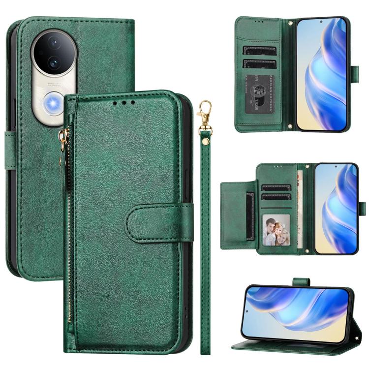 Multi-Card Slots Zipper Wallet Leather Phone Case, For vivo Y39 5G Global, For vivo V50 Lite 5G, For vivo Y29s 5G / Y04 4G Global, For vivo Y29 4G Global, For vivo V50 Global, For vivo S20, For vivo S20 Pro, For vivo V40 Lite 5G IDN