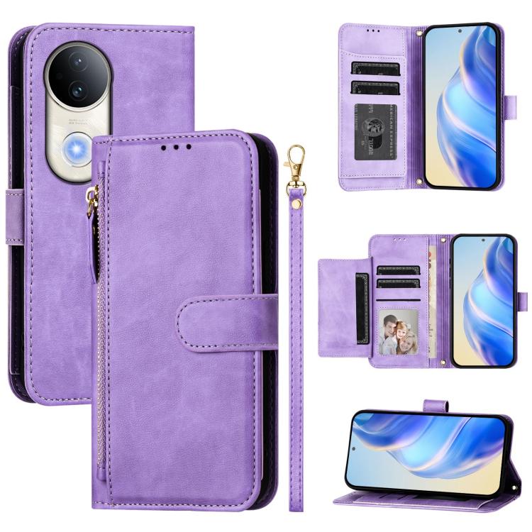 Multi-Card Slots Zipper Wallet Leather Phone Case, For vivo Y39 5G Global, For vivo V50 Lite 5G, For vivo Y29s 5G / Y04 4G Global, For vivo Y29 4G Global, For vivo V50 Global, For vivo S20, For vivo S20 Pro, For vivo V40 Lite 5G IDN