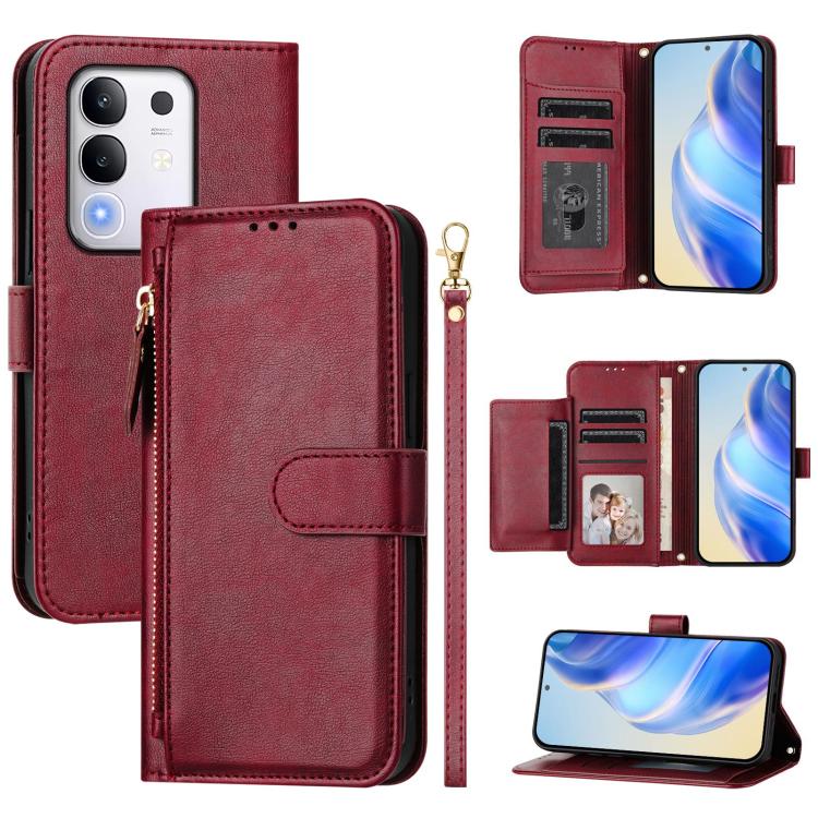 Multi-Card Slots Zipper Wallet Leather Phone Case, For vivo Y39 5G Global, For vivo V50 Lite 5G, For vivo Y29s 5G / Y04 4G Global, For vivo Y29 4G Global, For vivo V50 Global, For vivo S20, For vivo S20 Pro, For vivo V40 Lite 5G IDN