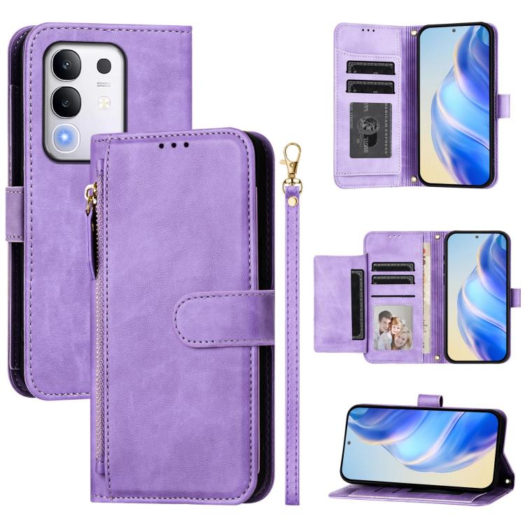 Multi-Card Slots Zipper Wallet Leather Phone Case, For vivo Y39 5G Global, For vivo V50 Lite 5G, For vivo Y29s 5G / Y04 4G Global, For vivo Y29 4G Global, For vivo V50 Global, For vivo S20, For vivo S20 Pro, For vivo V40 Lite 5G IDN