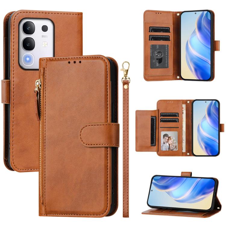 Multi-Card Slots Zipper Wallet Leather Phone Case, For vivo Y39 5G Global, For vivo V50 Lite 5G, For vivo Y29s 5G / Y04 4G Global, For vivo Y29 4G Global, For vivo V50 Global, For vivo S20, For vivo S20 Pro, For vivo V40 Lite 5G IDN