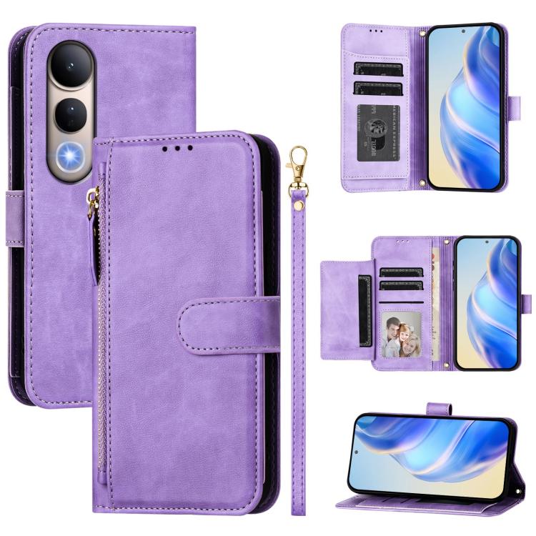 Multi-Card Slots Zipper Wallet Leather Phone Case, For vivo Y39 5G Global, For vivo V50 Lite 5G, For vivo Y29s 5G / Y04 4G Global, For vivo Y29 4G Global, For vivo V50 Global, For vivo S20, For vivo S20 Pro, For vivo V40 Lite 5G IDN