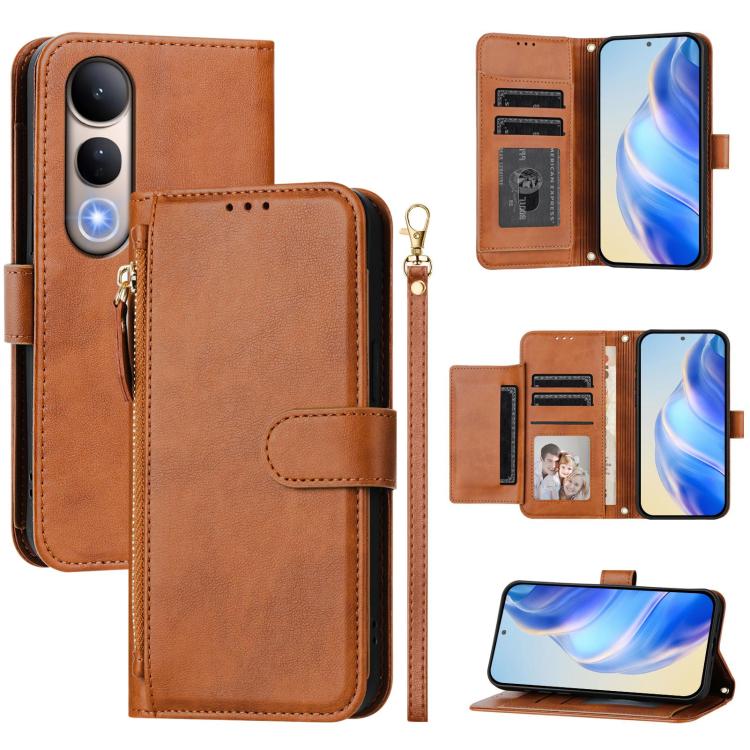 Multi-Card Slots Zipper Wallet Leather Phone Case, For vivo Y39 5G Global, For vivo V50 Lite 5G, For vivo Y29s 5G / Y04 4G Global, For vivo Y29 4G Global, For vivo V50 Global, For vivo S20, For vivo S20 Pro, For vivo V40 Lite 5G IDN