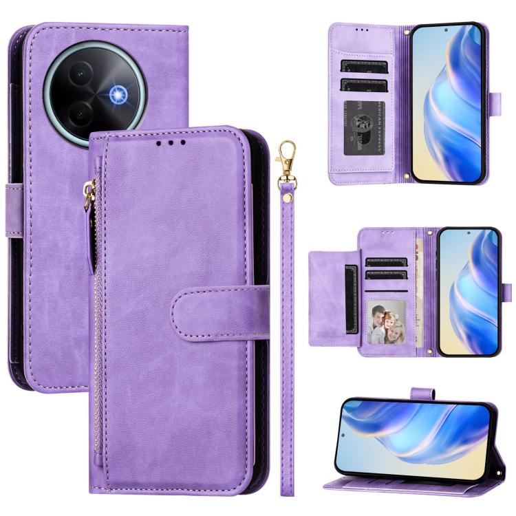 Multi-Card Slots Zipper Wallet Leather Phone Case, For vivo Y39 5G Global, For vivo V50 Lite 5G, For vivo Y29s 5G / Y04 4G Global, For vivo Y29 4G Global, For vivo V50 Global, For vivo S20, For vivo S20 Pro, For vivo V40 Lite 5G IDN