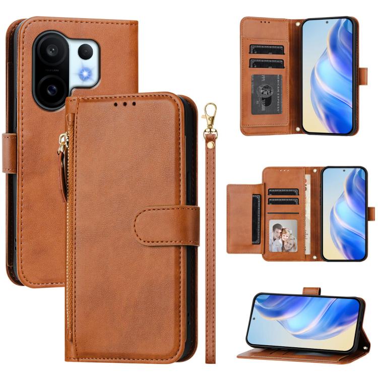 Multi-Card Slots Zipper Wallet Leather Phone Case, For vivo V60 Lite 4G / 5G, For vivo Y31 5G 2025, For vivo Y400 5G Global, For vivo Y400 4G, For vivo V60 5G Global, For vivo S30 Pro mini, For vivo S30, For vivo X200s