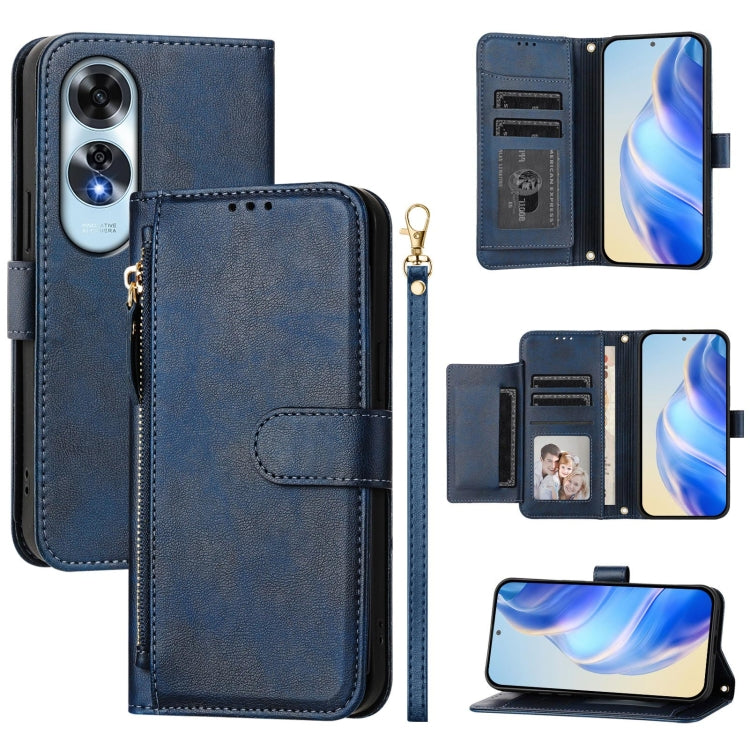 Multi-Card Slots Zipper Wallet Leather Phone Case, For OPPO A60 4G Global, For OPPO Reno11 F 5G Global, For OPPO Find X7, For OPPO Reno11 5G Global, For OPPO Reno11 Pro 5G Global, For OPPO Find X7 Ultra, For OPPO A38 4G / A18 4G Global, For OPPO Reno9 A