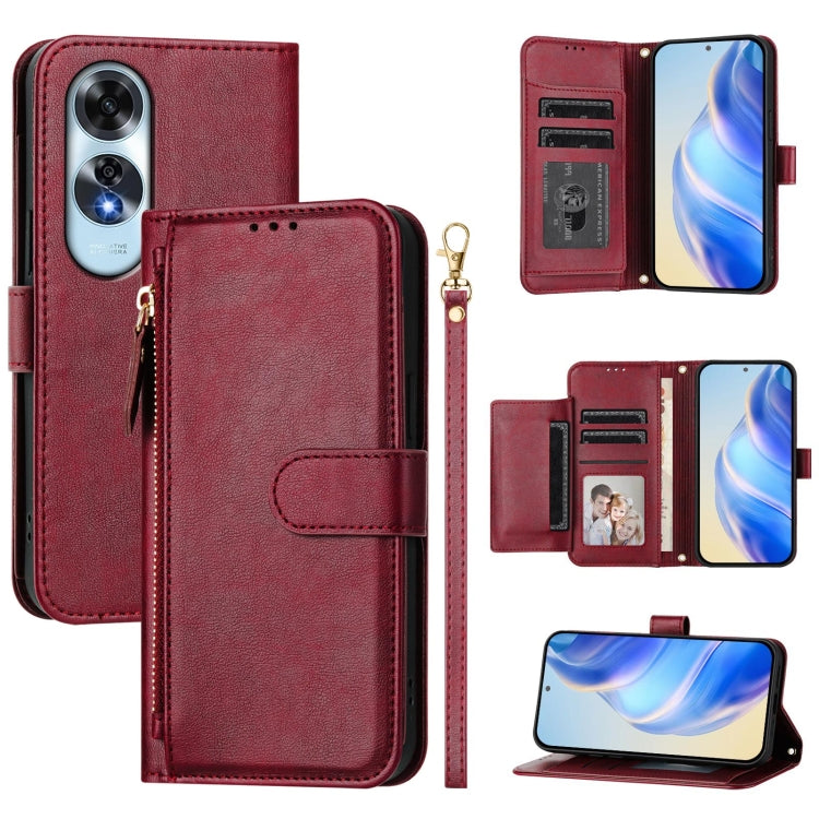 Multi-Card Slots Zipper Wallet Leather Phone Case, For OPPO A60 4G Global, For OPPO Reno11 F 5G Global, For OPPO Find X7, For OPPO Reno11 5G Global, For OPPO Reno11 Pro 5G Global, For OPPO Find X7 Ultra, For OPPO A38 4G / A18 4G Global, For OPPO Reno9 A