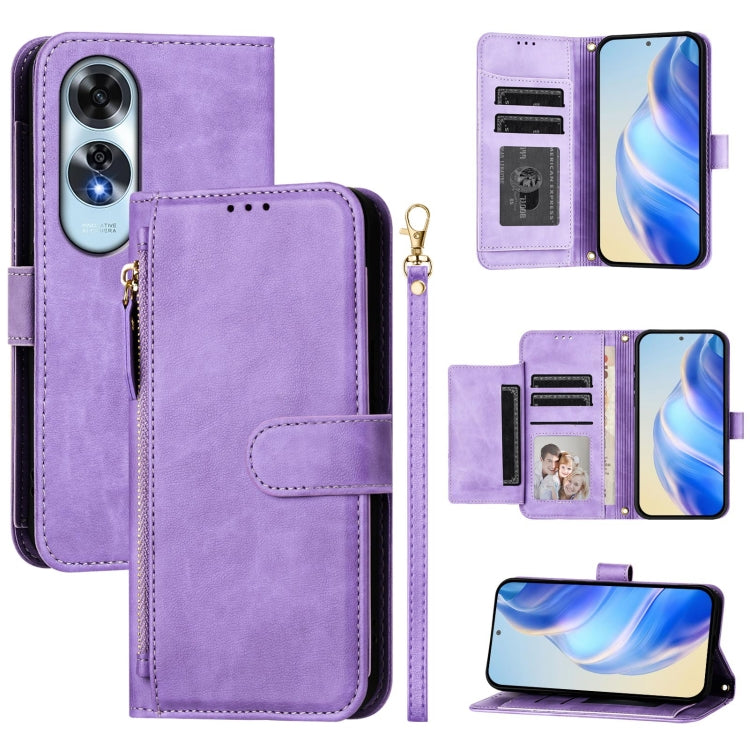 Multi-Card Slots Zipper Wallet Leather Phone Case, For OPPO A60 4G Global, For OPPO Reno11 F 5G Global, For OPPO Find X7, For OPPO Reno11 5G Global, For OPPO Reno11 Pro 5G Global, For OPPO Find X7 Ultra, For OPPO A38 4G / A18 4G Global, For OPPO Reno9 A
