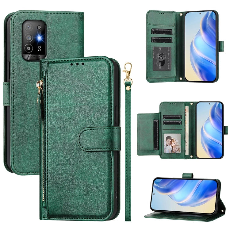 Multi-Card Slots Zipper Wallet Leather Phone Case, For OPPO Reno7 5G Global / Find X5 Lite, For OPPO A36 4G / A76 4G / A96 4G, For OPPO A54 4G / A54s / A55 5G / A16 / A16s, For OPPO A74 4G / F19 / F19s / A95 4G, For OPPO A15 / A15s / A35 2021          ...