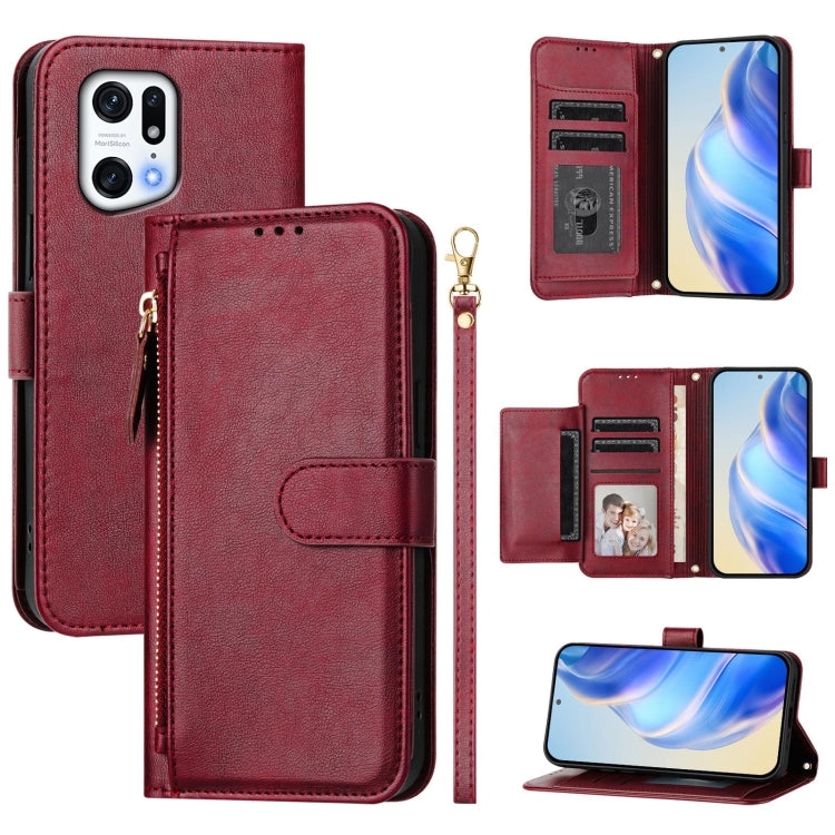 Multi-Card Slots Zipper Wallet Leather Phone Case, For OPPO A57 4G / A77 4G / A57s 4G Global, For OPPO Reno9 5G / Reno9 Pro 5G, For OPPO A17 4G Global / A17k, For OPPO A77 5G / A97 5G, For OPPO Reno8 Pro 5G Global, For OPPO Reno8 5G, For OPPO Find X5 P...