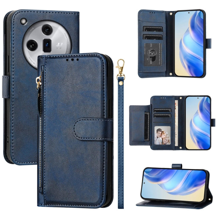 Multi-Card Slots Zipper Wallet Leather Phone Case, For OPPO A60 4G Global, For OPPO Reno11 F 5G Global, For OPPO Find X7, For OPPO Reno11 5G Global, For OPPO Reno11 Pro 5G Global, For OPPO Find X7 Ultra, For OPPO A38 4G / A18 4G Global, For OPPO Reno9 A