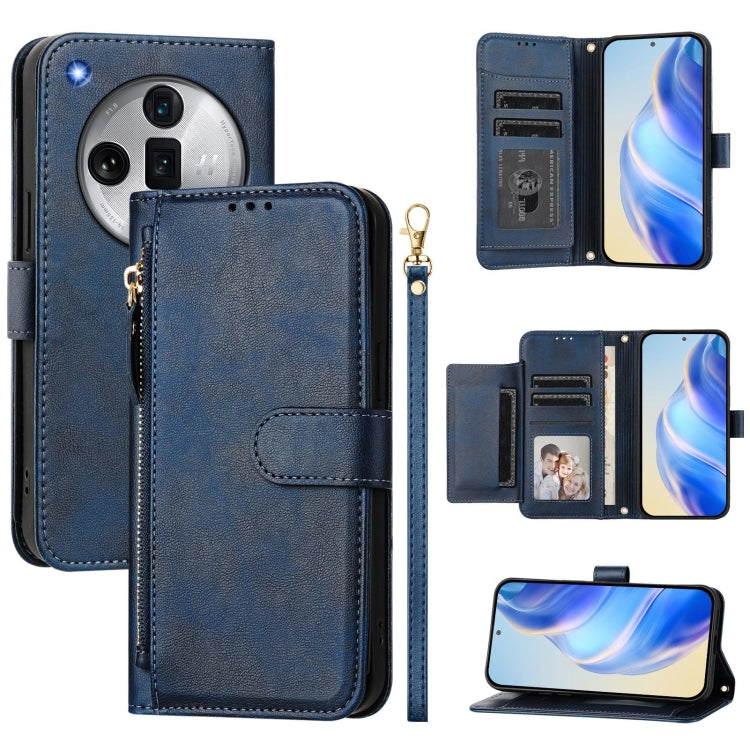 Multi-Card Slots Zipper Wallet Leather Phone Case, For OPPO A60 4G Global, For OPPO Reno11 F 5G Global, For OPPO Find X7, For OPPO Reno11 5G Global, For OPPO Reno11 Pro 5G Global, For OPPO Find X7 Ultra, For OPPO A38 4G / A18 4G Global, For OPPO Reno9 A