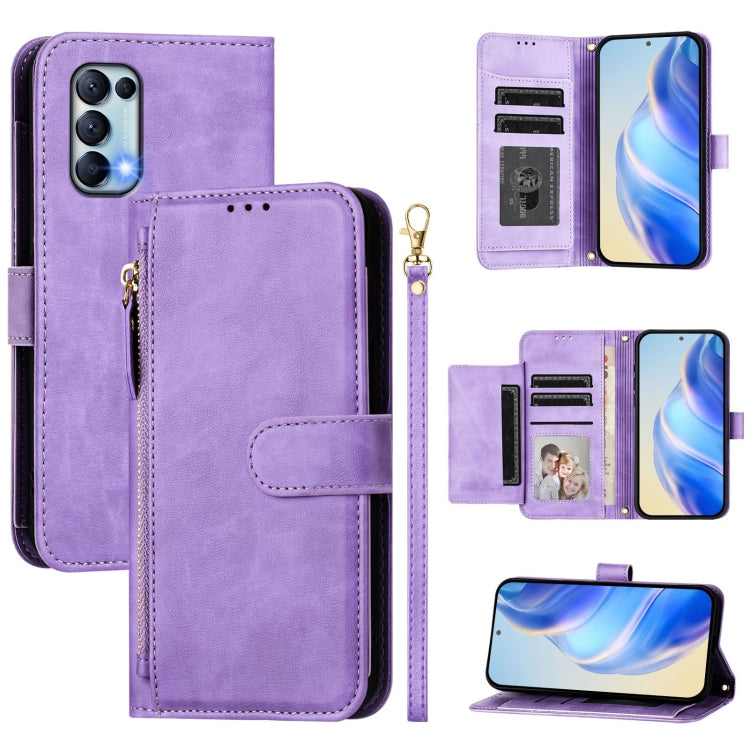 Multi-Card Slots Zipper Wallet Leather Phone Case, For OPPO Reno5 / Find X3 Lite, For OPPO A79 5G Global