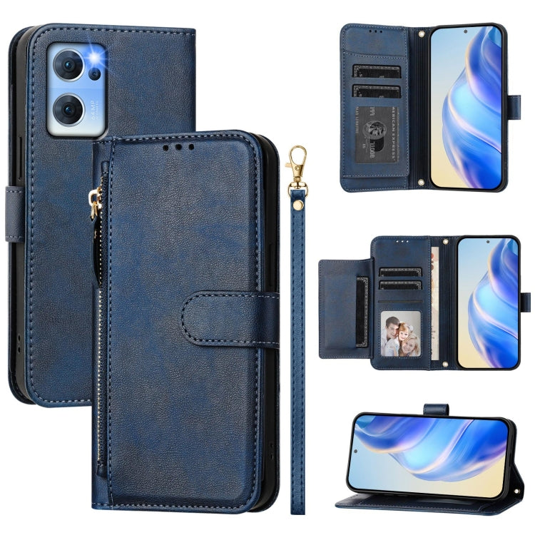 Multi-Card Slots Zipper Wallet Leather Phone Case, For OPPO Reno7 5G Global / Find X5 Lite, For OPPO A36 4G / A76 4G / A96 4G, For OPPO A54 4G / A54s / A55 5G / A16 / A16s, For OPPO A74 4G / F19 / F19s / A95 4G, For OPPO A15 / A15s / A35 2021          ...