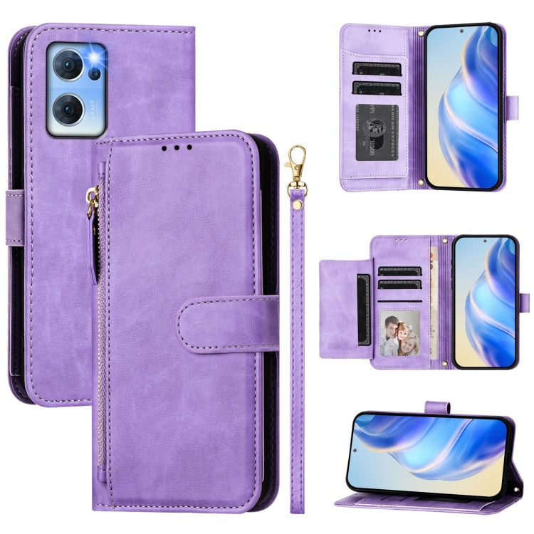 Multi-Card Slots Zipper Wallet Leather Phone Case, For OPPO Reno7 5G Global / Find X5 Lite, For OPPO A36 4G / A76 4G / A96 4G, For OPPO A54 4G / A54s / A55 5G / A16 / A16s, For OPPO A74 4G / F19 / F19s / A95 4G, For OPPO A15 / A15s / A35 2021          ...