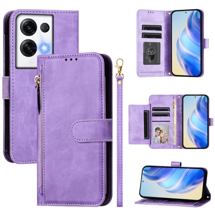 Multi-Card Slots Zipper Wallet Leather Phone Case, For OPPO A57 4G / A77 4G / A57s 4G Global, For OPPO Reno9 5G / Reno9 Pro 5G, For OPPO A17 4G Global / A17k, For OPPO A77 5G / A97 5G, For OPPO Reno8 Pro 5G Global, For OPPO Reno8 5G, For OPPO Find X5 P...