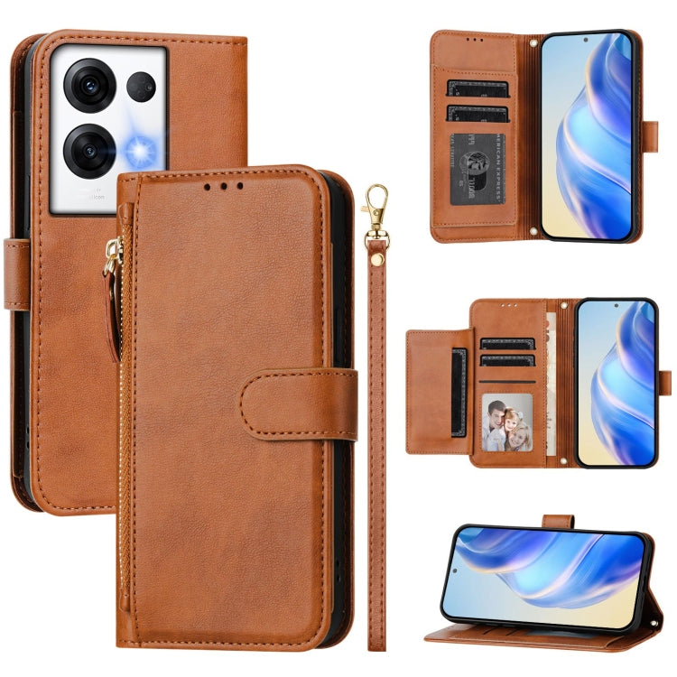 Multi-Card Slots Zipper Wallet Leather Phone Case, For OPPO A57 4G / A77 4G / A57s 4G Global, For OPPO Reno9 5G / Reno9 Pro 5G, For OPPO A17 4G Global / A17k, For OPPO A77 5G / A97 5G, For OPPO Reno8 Pro 5G Global, For OPPO Reno8 5G, For OPPO Find X5 P...