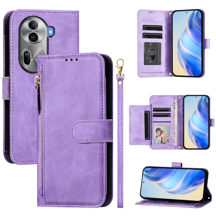 Multi-Card Slots Zipper Wallet Leather Phone Case, For OPPO A60 4G Global, For OPPO Reno11 F 5G Global, For OPPO Find X7, For OPPO Reno11 5G Global, For OPPO Reno11 Pro 5G Global, For OPPO Find X7 Ultra, For OPPO A38 4G / A18 4G Global, For OPPO Reno9 A