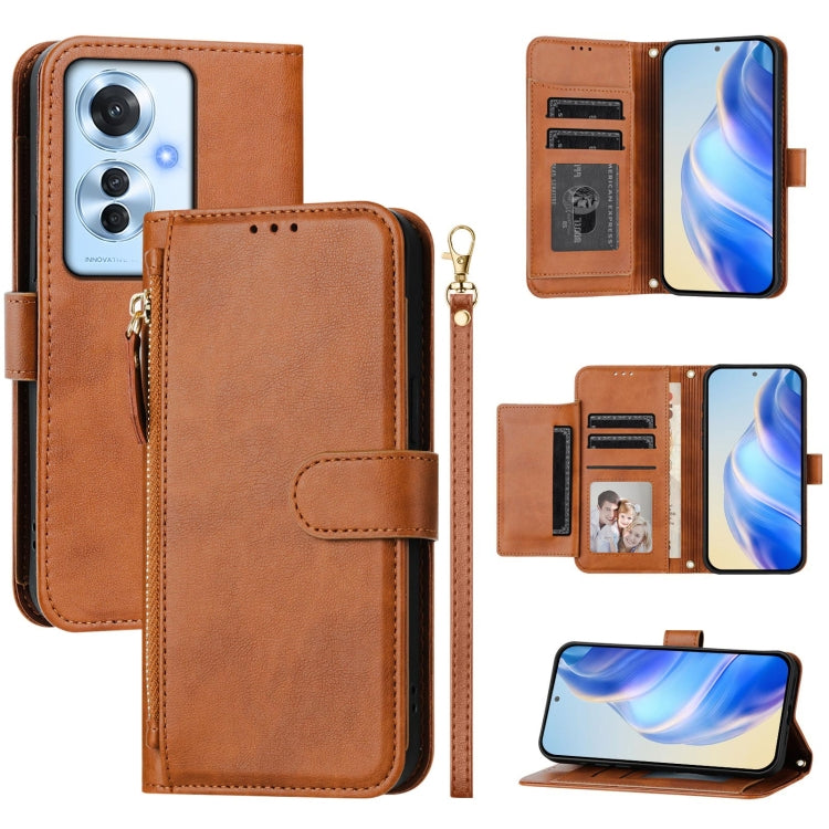 Multi-Card Slots Zipper Wallet Leather Phone Case, For OPPO A60 4G Global, For OPPO Reno11 F 5G Global, For OPPO Find X7, For OPPO Reno11 5G Global, For OPPO Reno11 Pro 5G Global, For OPPO Find X7 Ultra, For OPPO A38 4G / A18 4G Global, For OPPO Reno9 A
