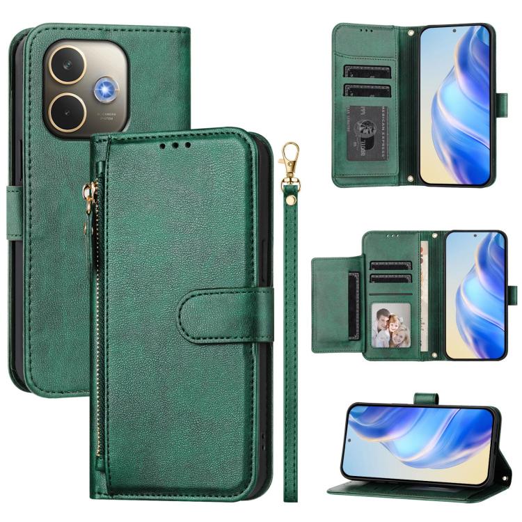 Multi-Card Slots Zipper Wallet Leather Phone Case, For OPPO A5x 5G / 4G Global, For OPPO A80 5G EU / K12x 5G Global, For OPPO Reno14 Pro Global, For OPPO Reno14 Global, For OPPO Find X8s+, For OPPO Find X8s, For OPPO Find X8 Ultra, For OPPO A5 Pro 4G / 5G