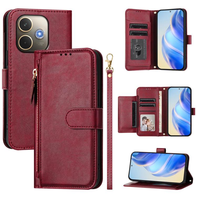 Multi-Card Slots Zipper Wallet Leather Phone Case, For OPPO A5x 5G / 4G Global, For OPPO A80 5G EU / K12x 5G Global, For OPPO Reno14 Pro Global, For OPPO Reno14 Global, For OPPO Find X8s+, For OPPO Find X8s, For OPPO Find X8 Ultra, For OPPO A5 Pro 4G / 5G