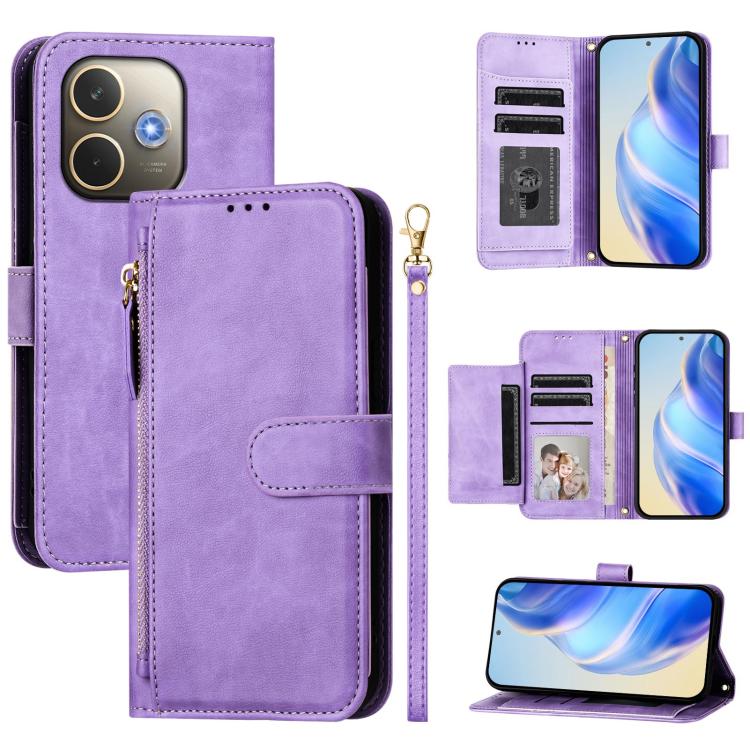 Multi-Card Slots Zipper Wallet Leather Phone Case, For OPPO A5x 5G / 4G Global, For OPPO A80 5G EU / K12x 5G Global, For OPPO Reno14 Pro Global, For OPPO Reno14 Global, For OPPO Find X8s+, For OPPO Find X8s, For OPPO Find X8 Ultra, For OPPO A5 Pro 4G / 5G