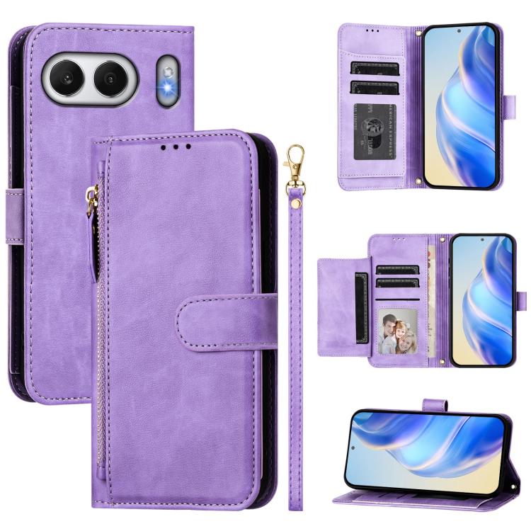 Multi-Card Slots Zipper Wallet Leather Phone Case, For OnePlus Turbo 6X Pro 5G, For OnePlus Turbo 6 / Turbo 6V 5G, For OnePlus Ace 5 Ultra, For OnePlus Ace 5 Racing, For OnePlus Nord 4, For OnePlus Nord CE4 Lite Global                                  ...