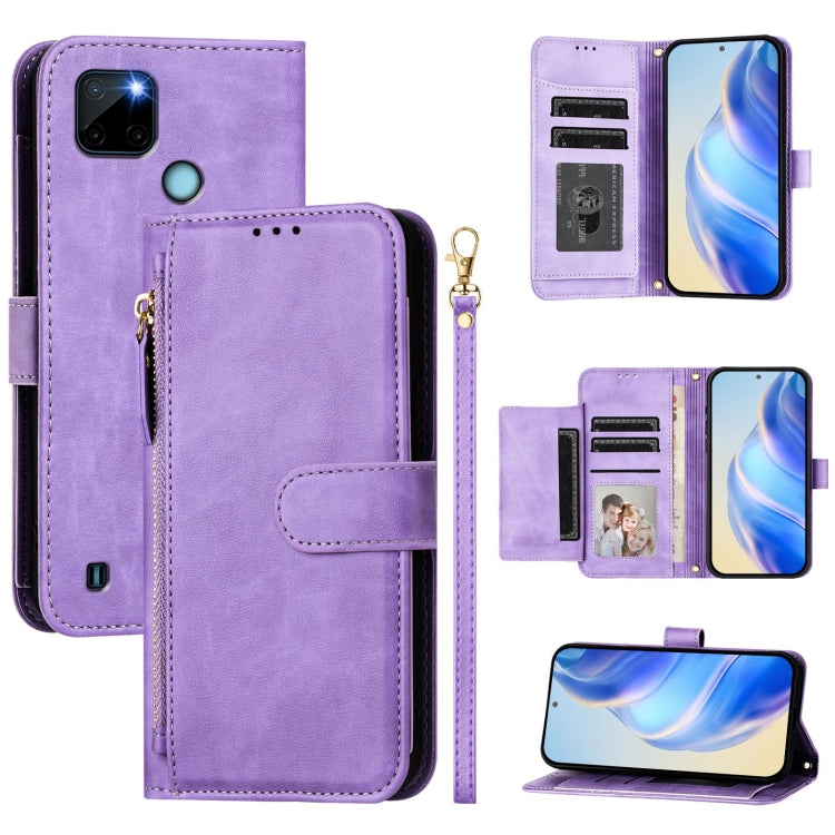 Multi-Card Slots Zipper Wallet Leather Phone Case, For Realme C21Y, For Realme C25 / C15 / C12 / C25s, For Realme 8 5G / V13 5G / Q3 5G, For Realme 8 4G / 8 Pro 4G, For Realme GT 5G / GT Neo 5G, For Realme C20 / C11 / C21