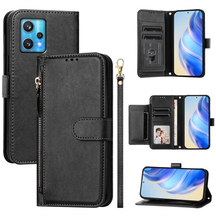 Multi-Card Slots Zipper Wallet Leather Phone Case, For Realme 10 Pro 5G, For Realme 10 Pro+ 5G, For Realme 10 4G Global, For Realme C30 4G / C30s / Narzo 50i Prime, For Realme GT Neo 3T, For Realme 9 Pro+ 5G / 9 4G Global, For Realme GT Neo 3          ...